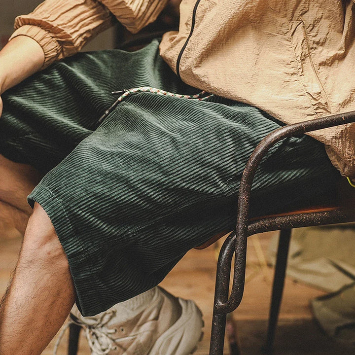 Leonardo - Pantaloni Corti Estivi in Velluto a Coste