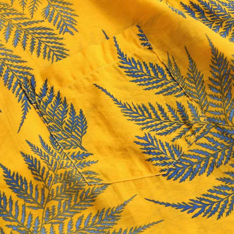 Sergio - Camicia con stampa tropicale di foglie