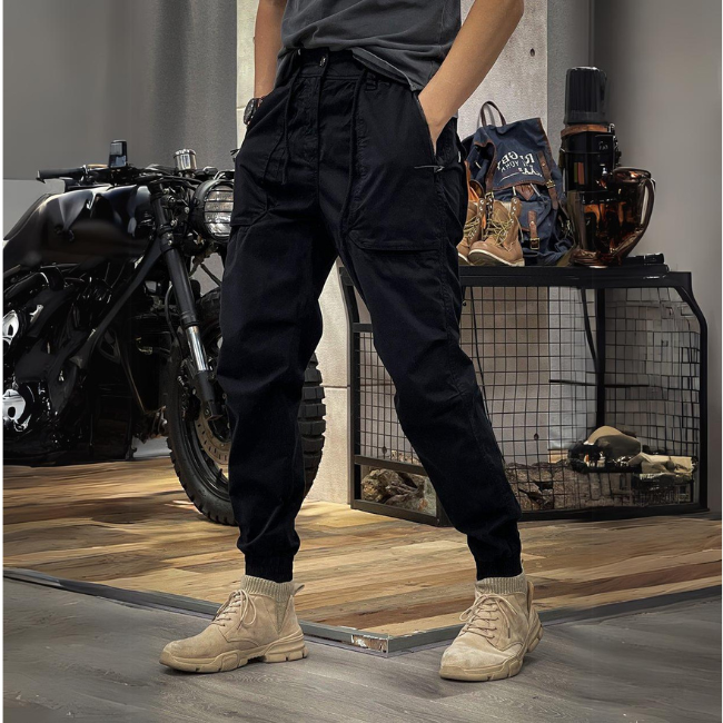 Enzo - Pantaloni Cargo Stretch in Spandex