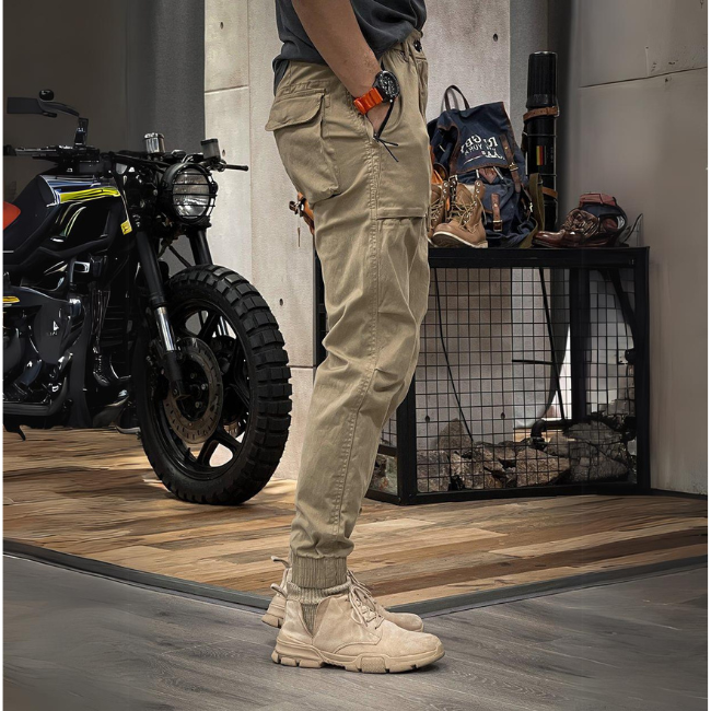 Enzo - Pantaloni Cargo Stretch in Spandex