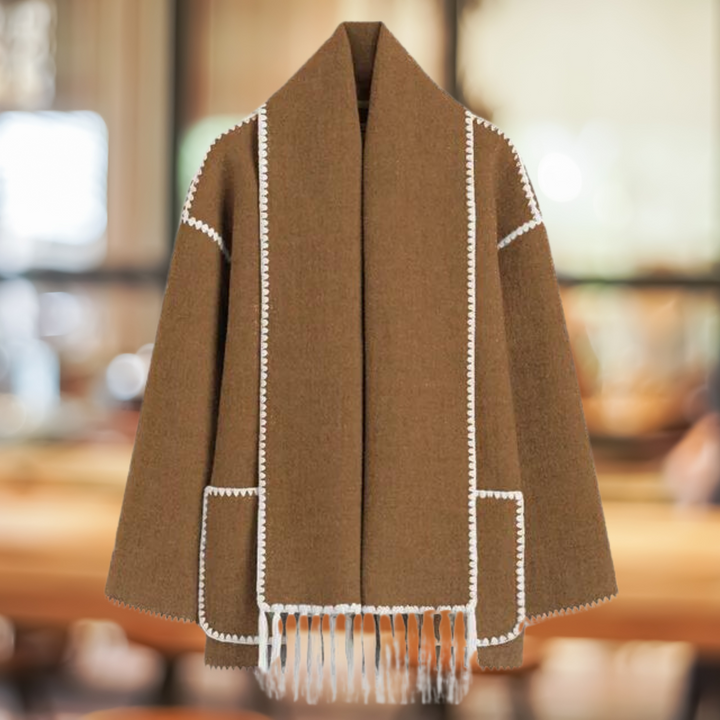 Mara - Elegante cappotto di lana con sciarpa invernale