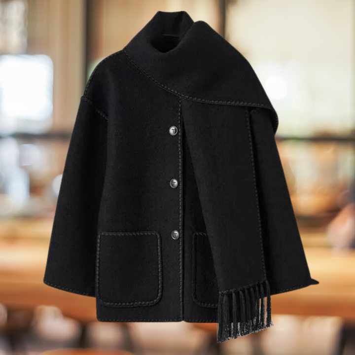 Mara - Elegante cappotto di lana con sciarpa invernale