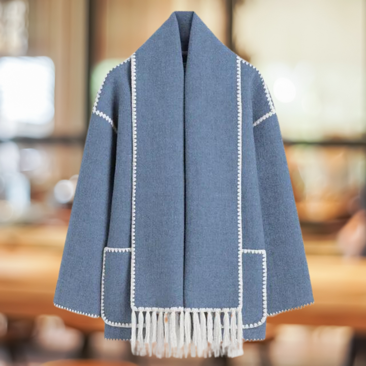 Mara - Elegante cappotto di lana con sciarpa invernale