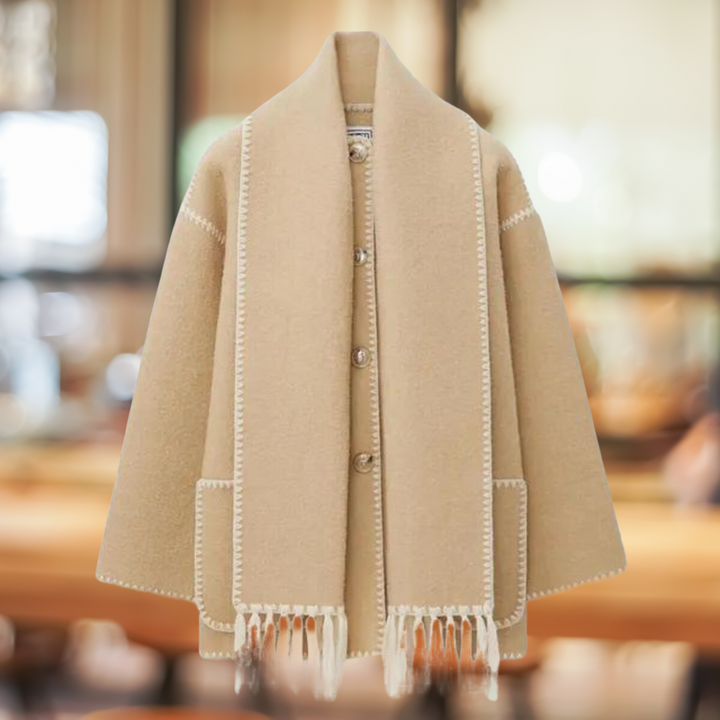 Mara - Elegante cappotto di lana con sciarpa invernale