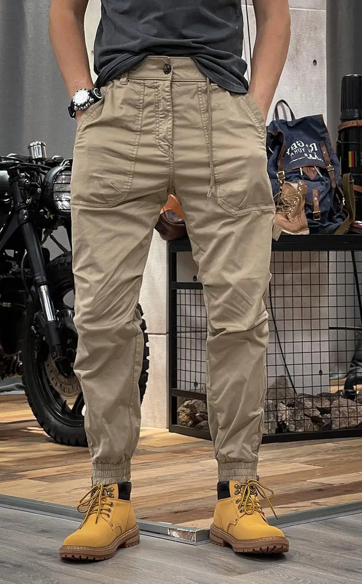 Pantaloni cargo elasticizzati con elastan