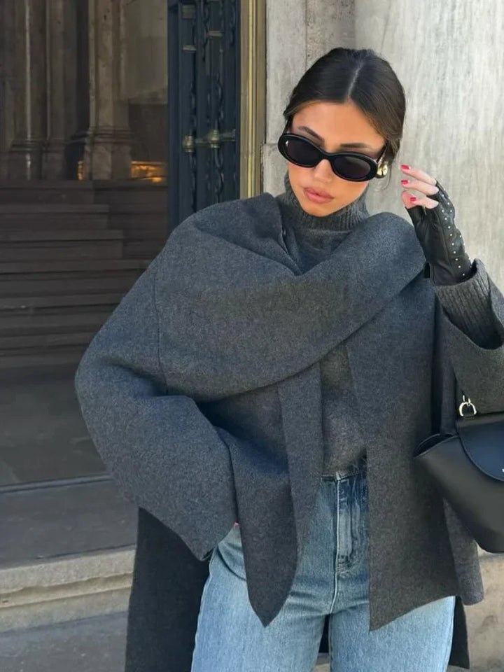 Rosa - Mantella in Lana Cappotto