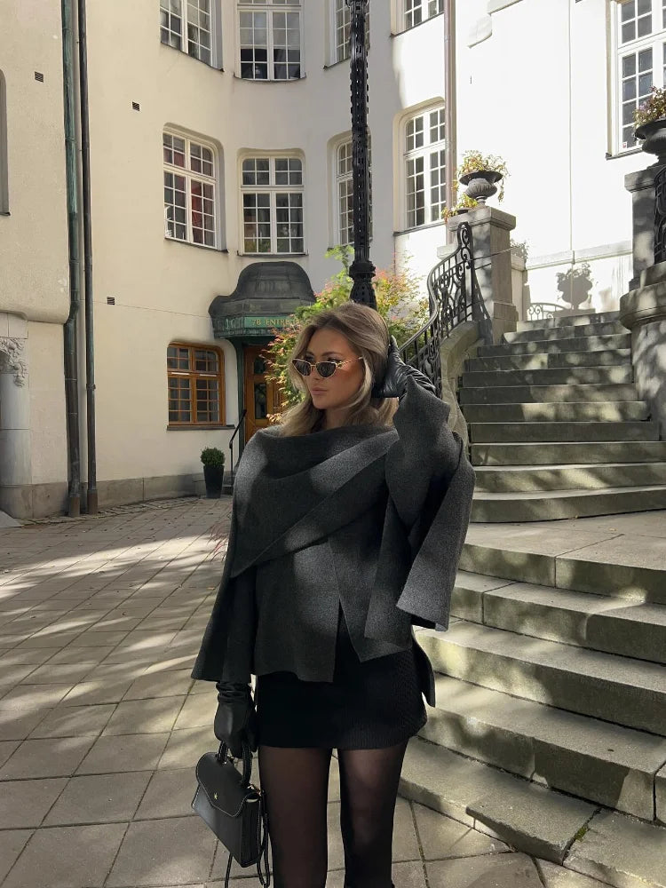 Rosa - Mantella in Lana Cappotto