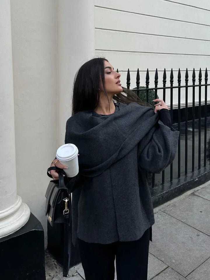 Rosa - Mantella in Lana Cappotto