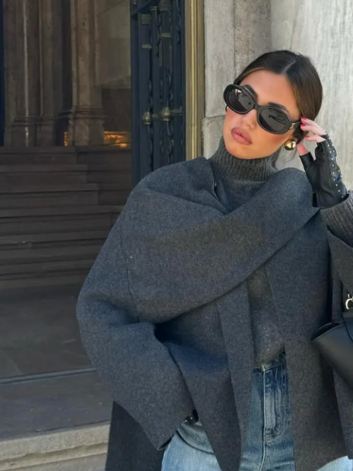 Rosa - Mantella in Lana Cappotto