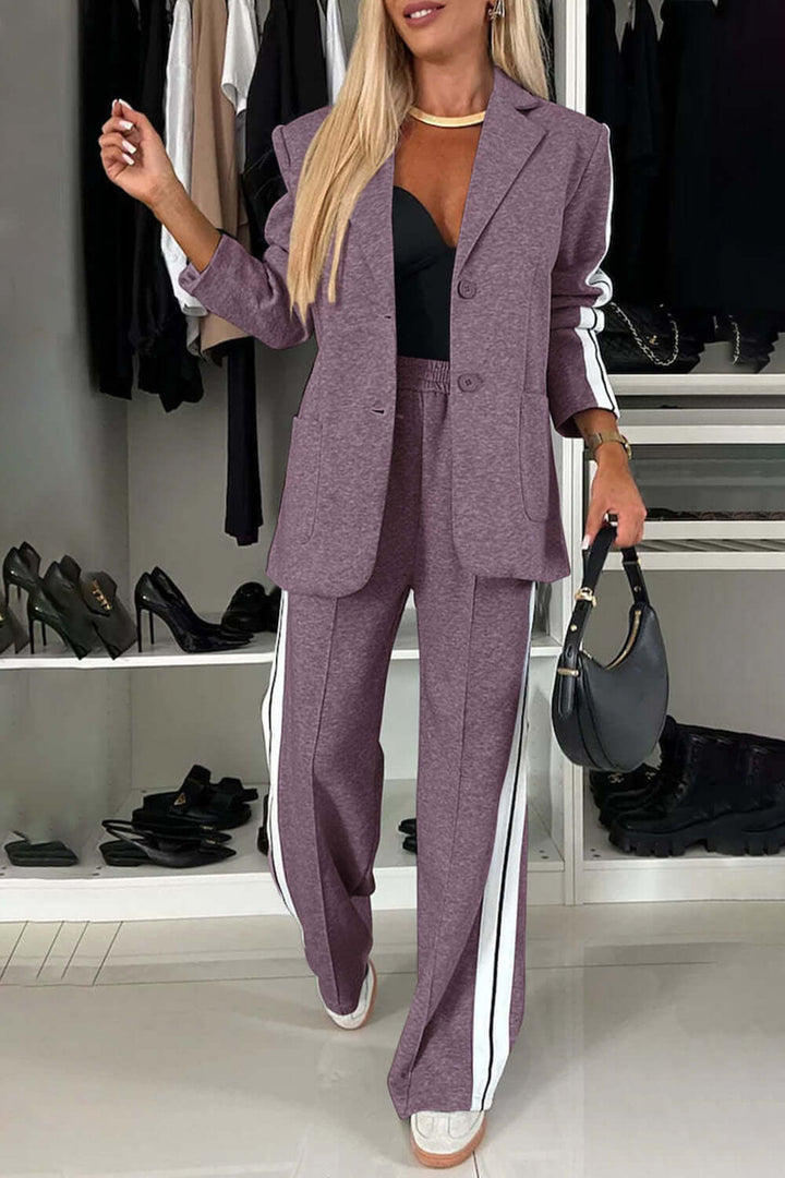 Mara - Set Completo in Cotone con Collo a Contrasto