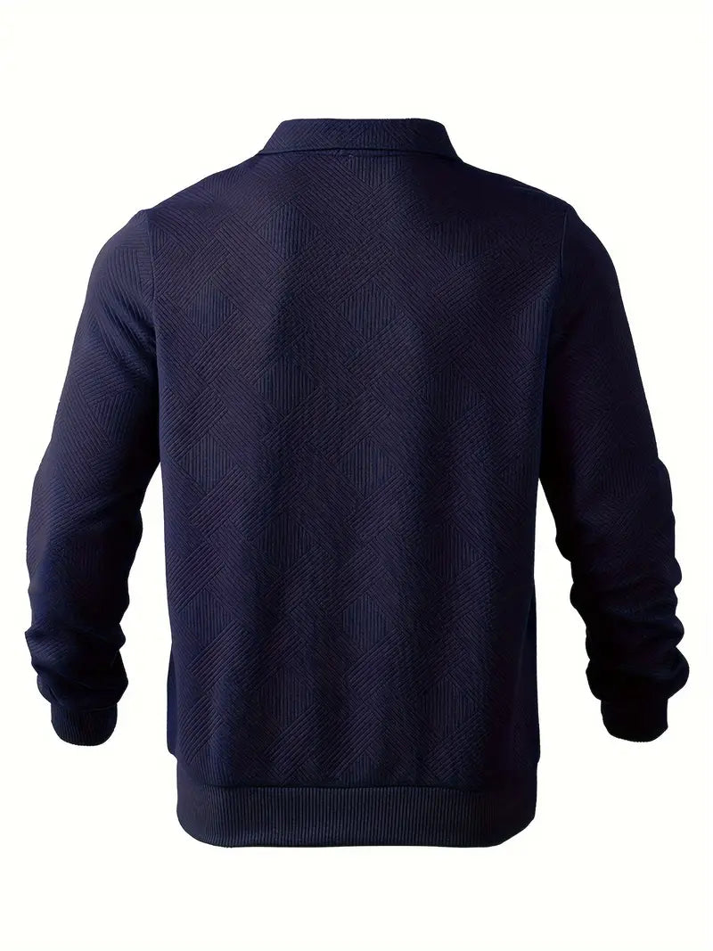 Franco - Maglione Zip-Up Geometrico in Misto Lana