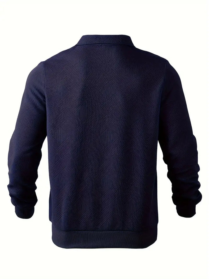 Franco - Maglione Zip-Up Geometrico in Misto Lana