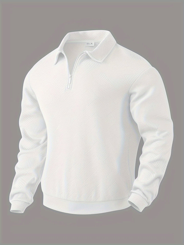 Franco - Maglione Zip-Up Geometrico in Misto Lana
