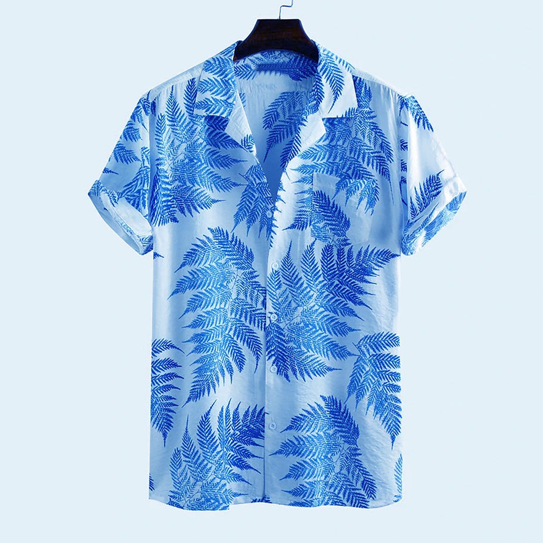 Sergio - Camicia con stampa tropicale di foglie
