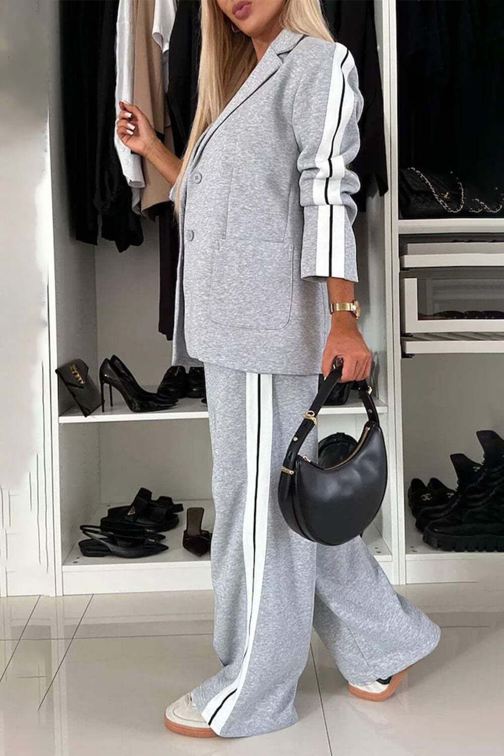 Mara - Set Completo in Cotone con Collo a Contrasto