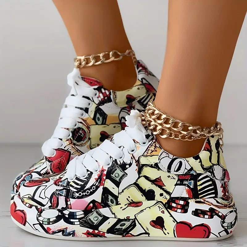 Sneakers con Stampa Graffiti