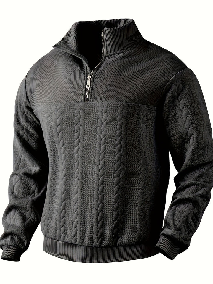 Leo - Uomo Vintage Maglione in Cashmere con Zip
