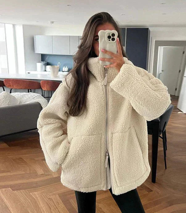 Giulia - Giacca Teddy in Cotone Comoda per la Moda