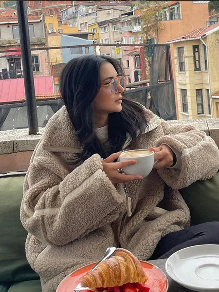 Giulia - Giacca Teddy in Cotone Comoda per la Moda