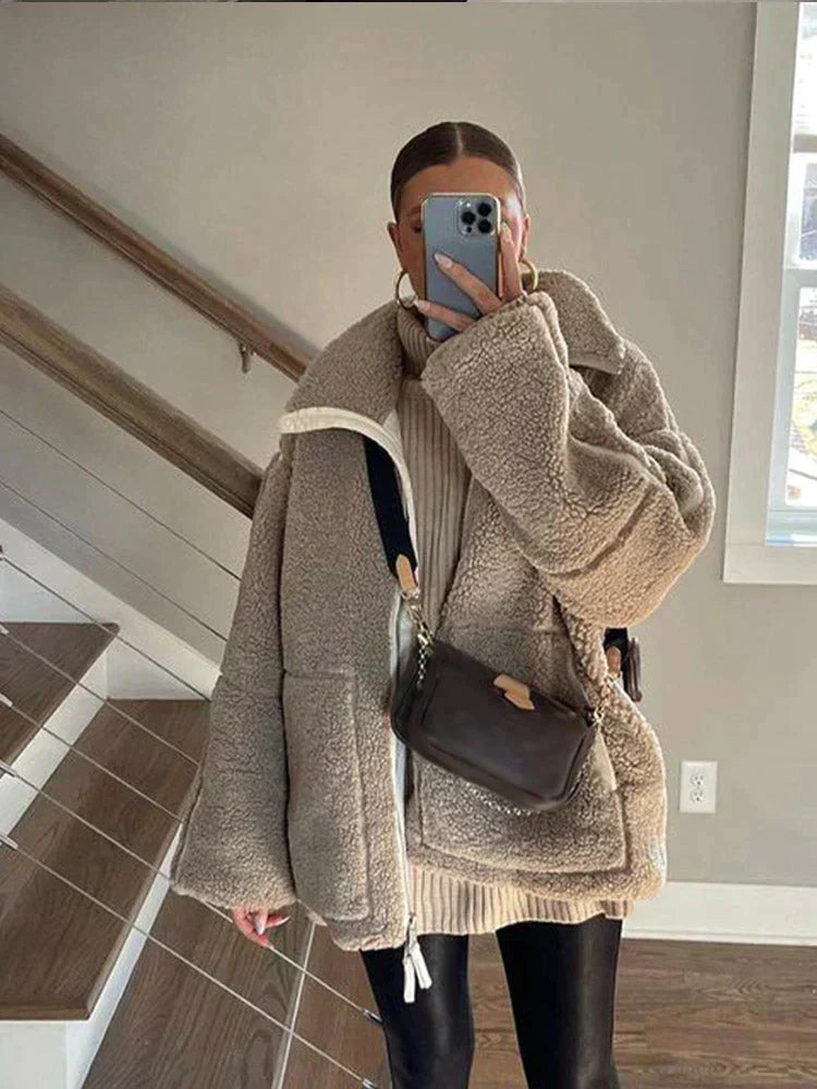 Giulia - Giacca Teddy in Cotone Comoda per la Moda