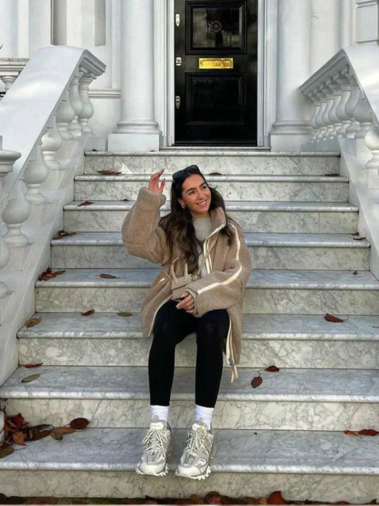 Giulia - Giacca Teddy in Cotone Comoda per la Moda