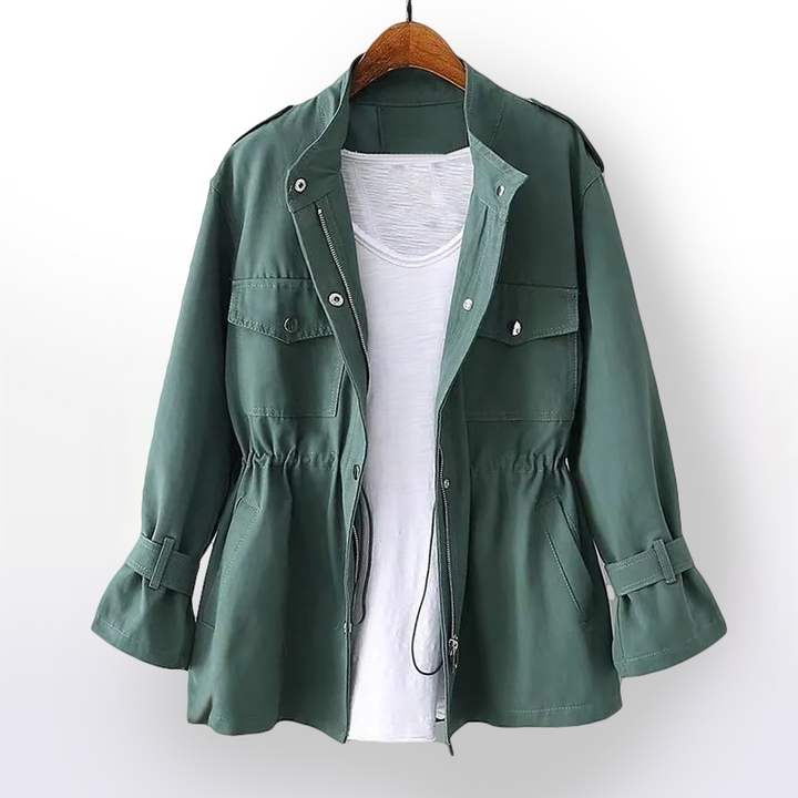 Lara - Giacca Impermeabile da Donna in Cotone Cerato