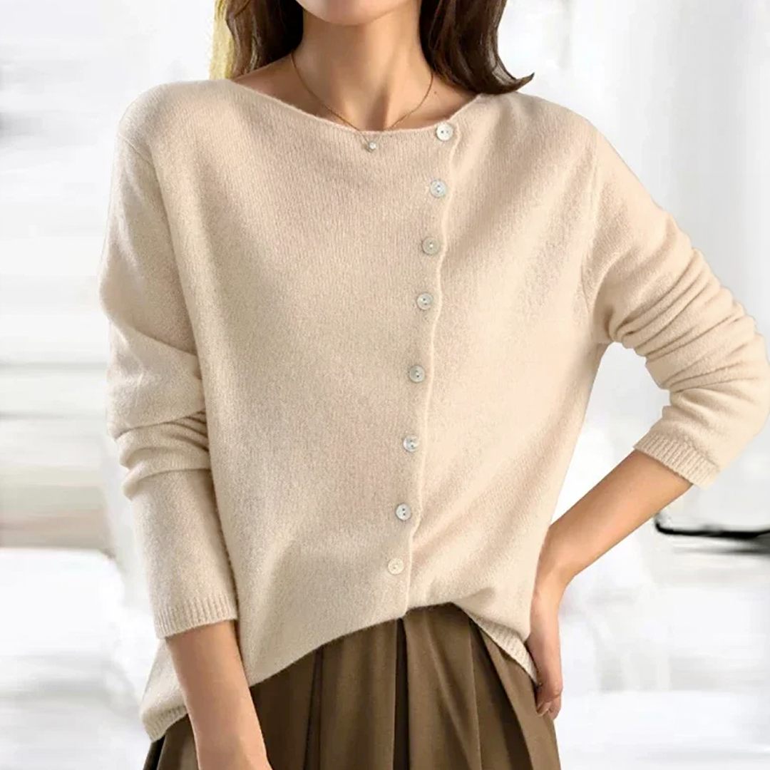 Paola - Camicia Essenziale in Lana a Maniche Lunghe