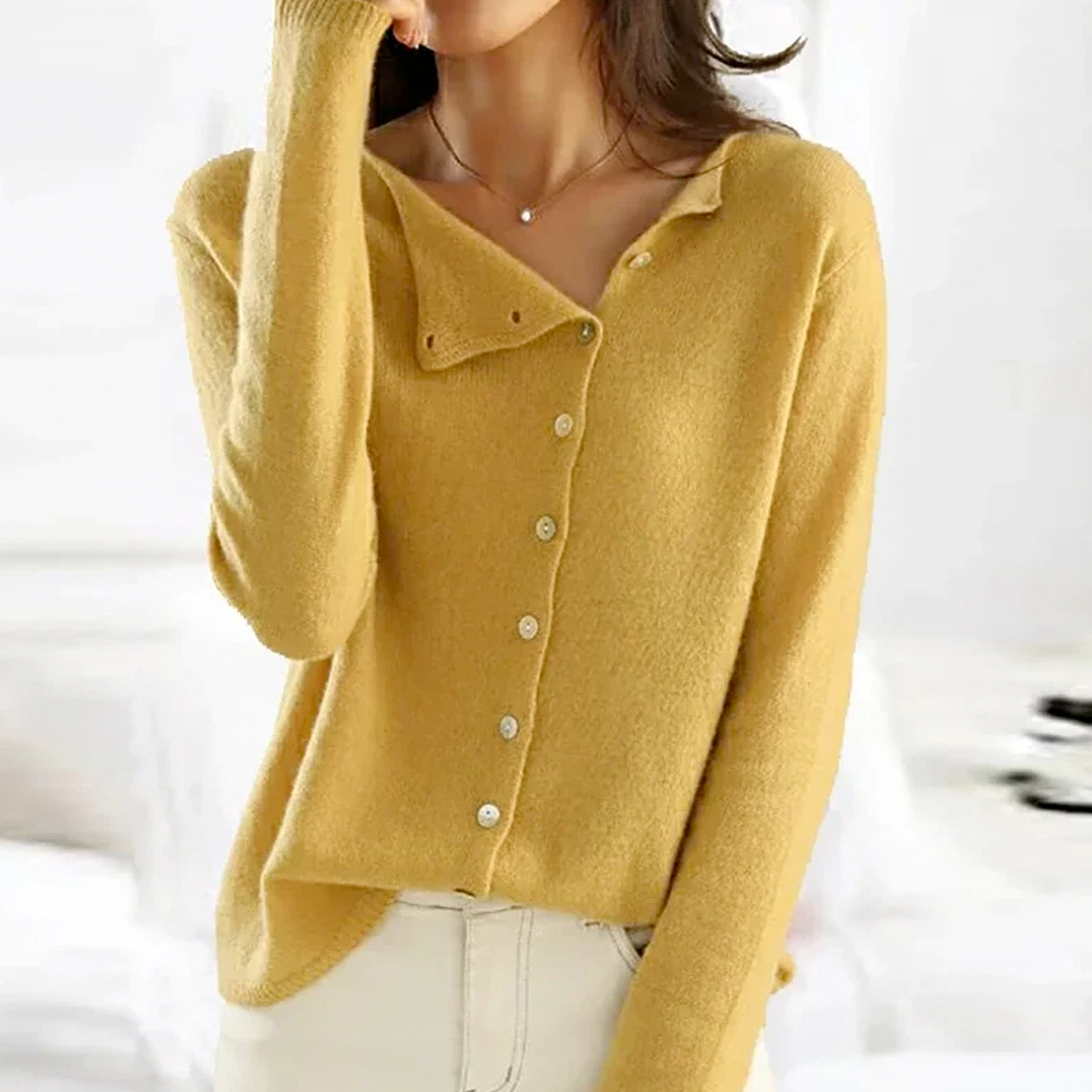 Paola - Camicia Essenziale in Lana a Maniche Lunghe