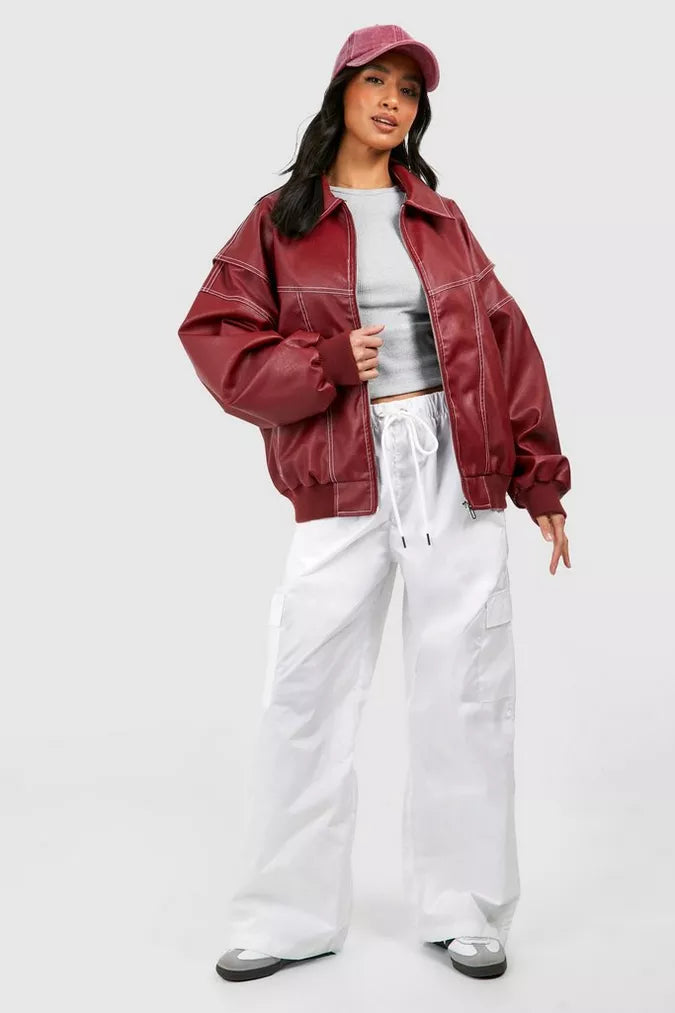 Tina - Giacca in pelle oversize