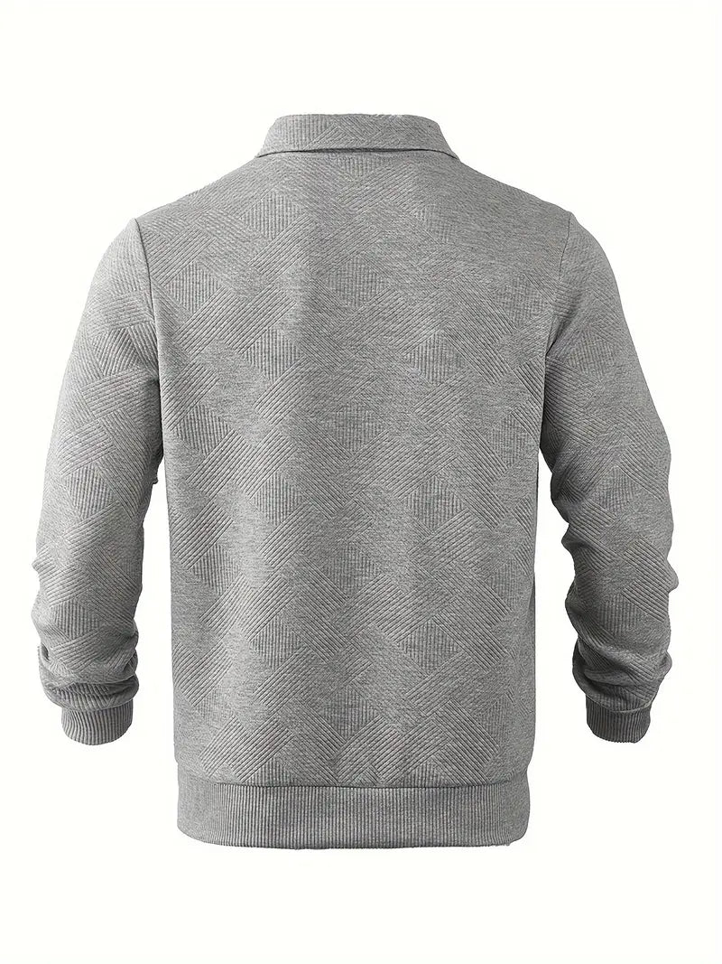 Franco - Maglione Zip-Up Geometrico in Misto Lana