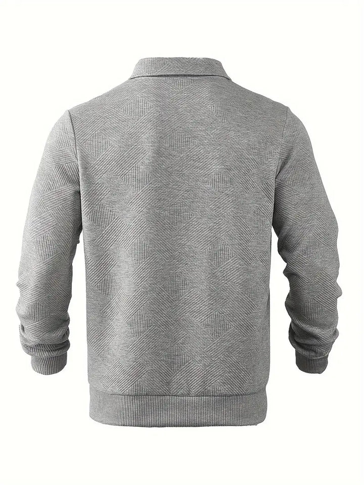 Franco - Maglione Zip-Up Geometrico in Misto Lana