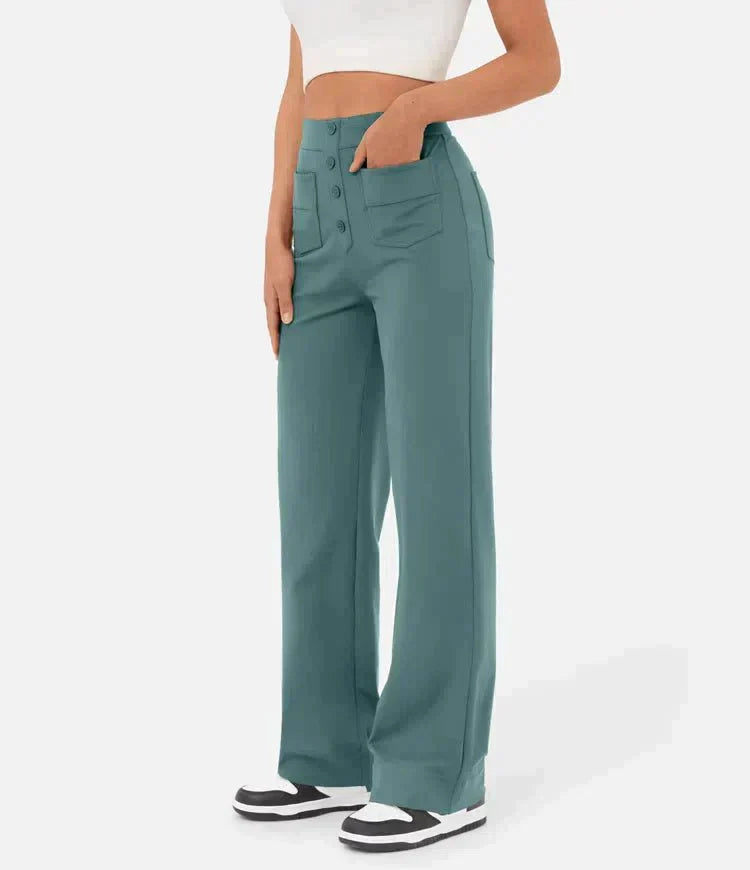 Sara - Pantaloni Chic in Cotone a Vita Alta