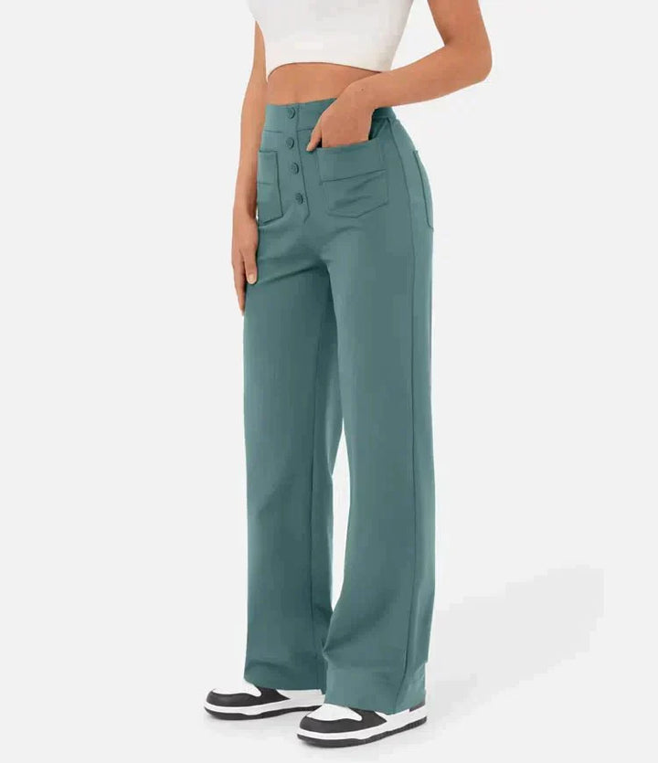Sara - Pantaloni Chic in Cotone a Vita Alta