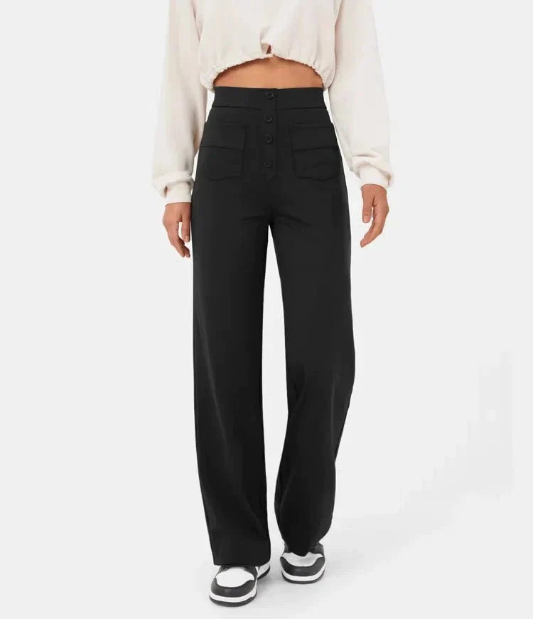 Sara - Pantaloni Chic in Cotone a Vita Alta