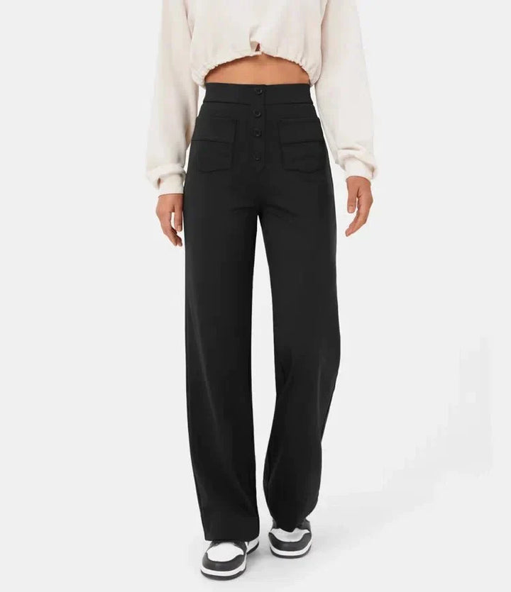 Sara - Pantaloni Chic in Cotone a Vita Alta