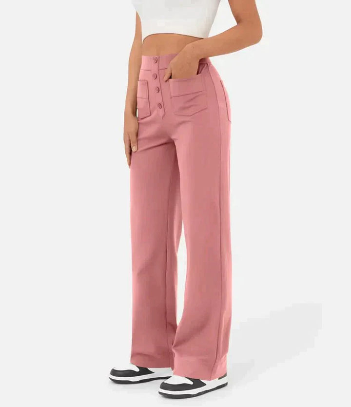 Sara - Pantaloni Chic in Cotone a Vita Alta