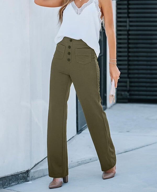 Sara - Pantaloni Chic in Cotone a Vita Alta