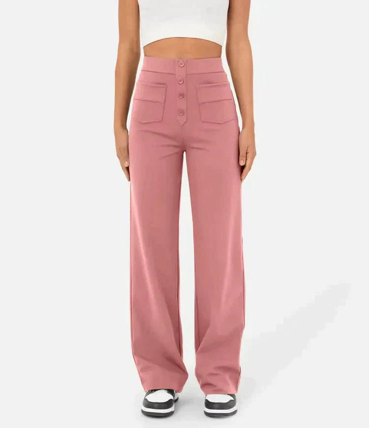 Sara - Pantaloni Chic in Cotone a Vita Alta