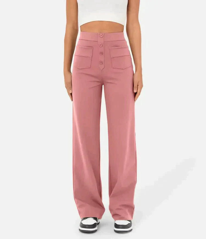 Sara - Pantaloni Chic in Cotone a Vita Alta