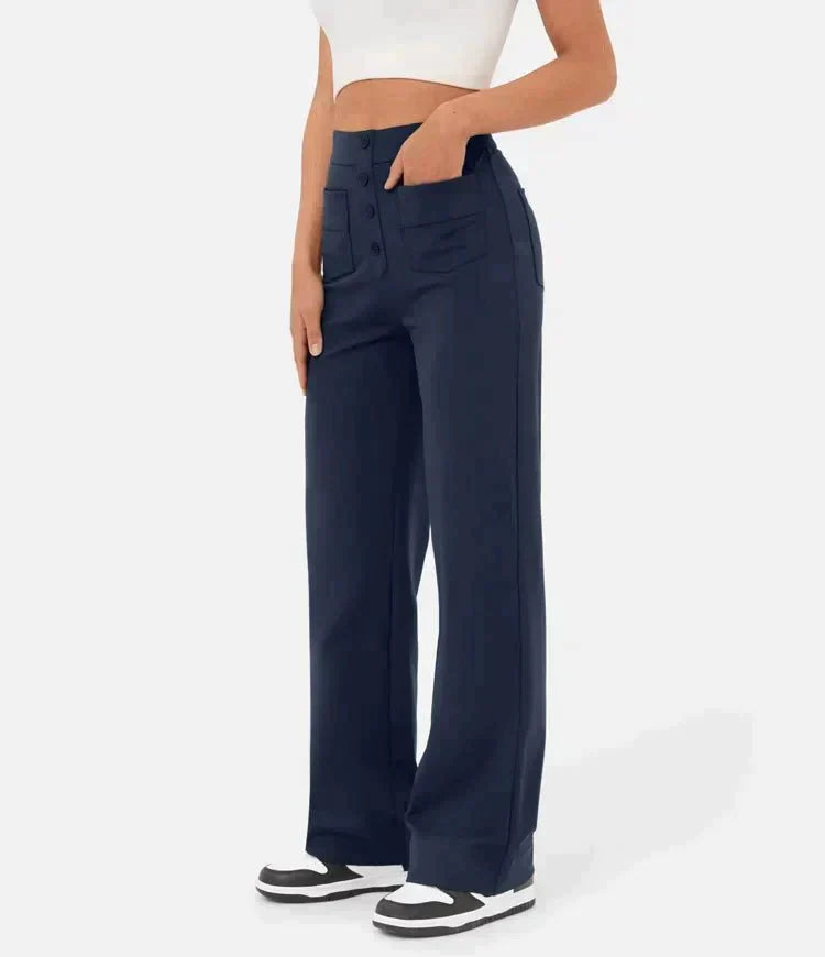 Sara - Pantaloni Chic in Cotone a Vita Alta