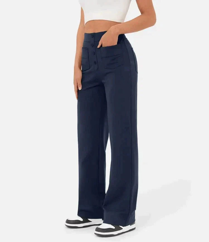 Sara - Pantaloni Chic in Cotone a Vita Alta