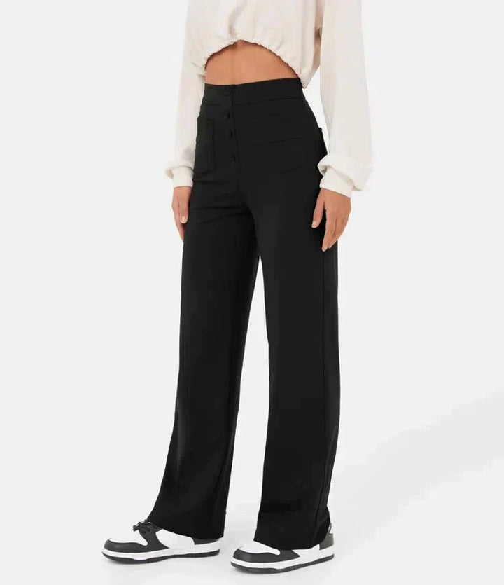 Sara - Pantaloni Chic in Cotone a Vita Alta