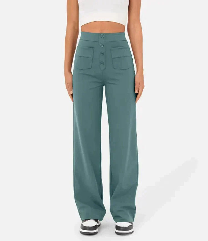 Sara - Pantaloni Chic in Cotone a Vita Alta