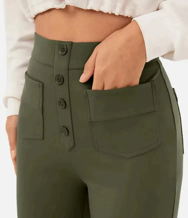 Sara - Pantaloni Chic in Cotone a Vita Alta