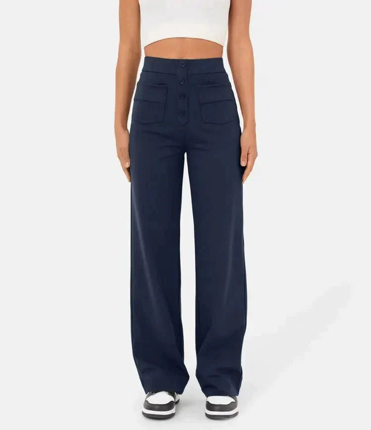 Sara - Pantaloni Chic in Cotone a Vita Alta
