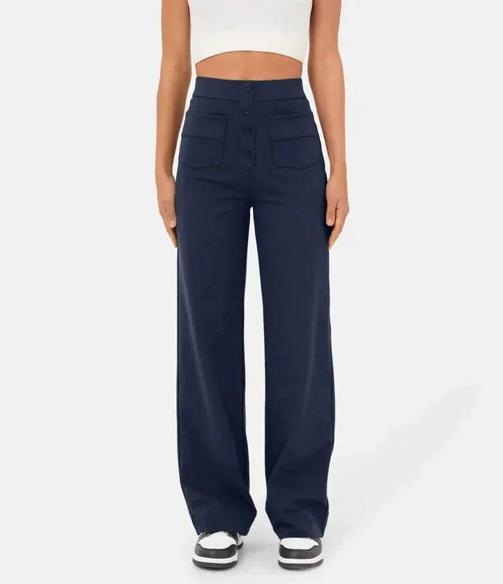 Sara - Pantaloni Chic in Cotone a Vita Alta