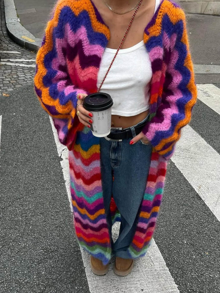 Nina - Cardigan in Cotone Onde di Eleganza