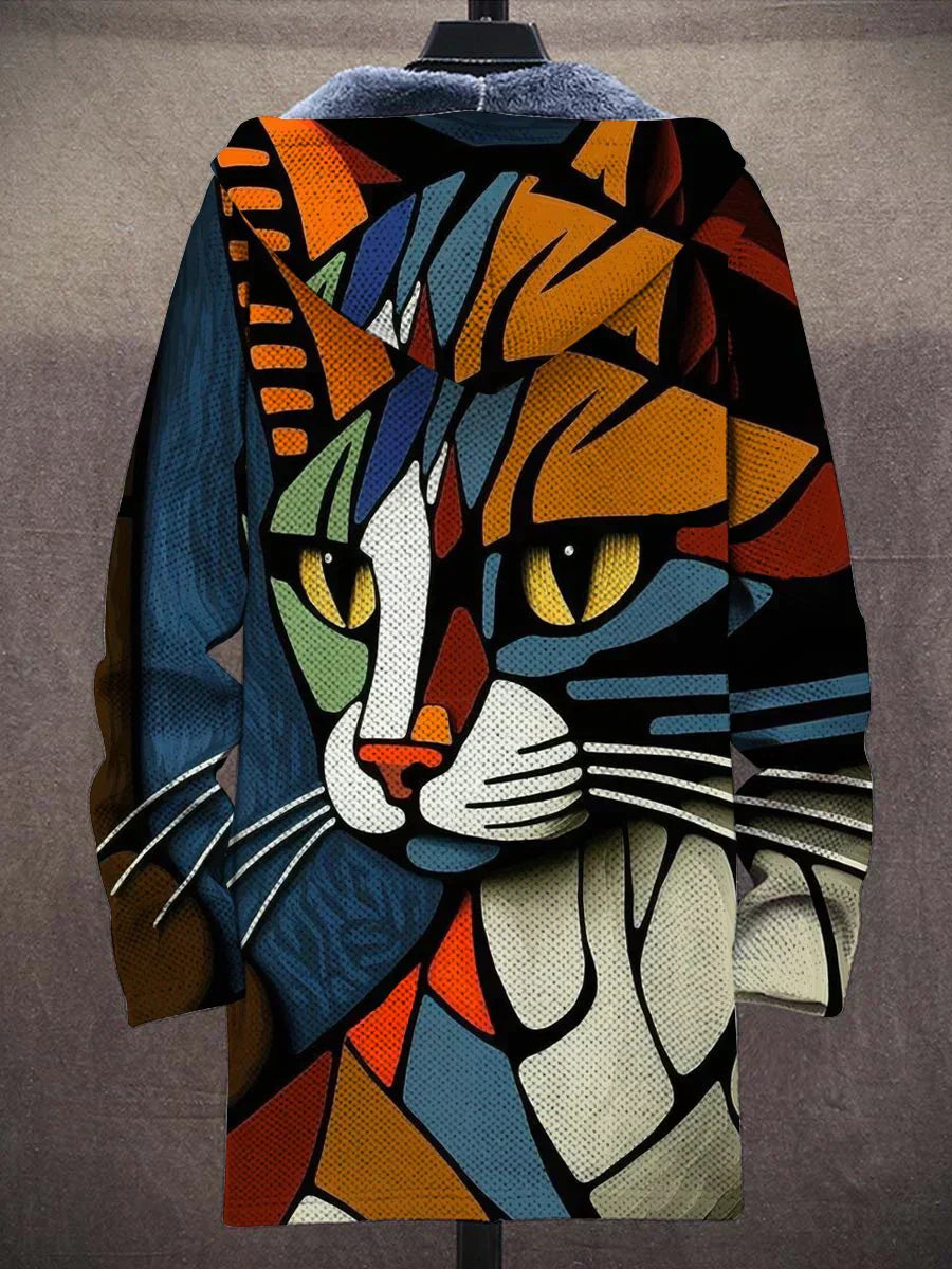 Gianni - Giacca in Cotone con Cappuccio e Stampa Artistica