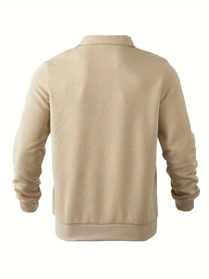 Franco - Maglione Zip-Up Geometrico in Misto Lana