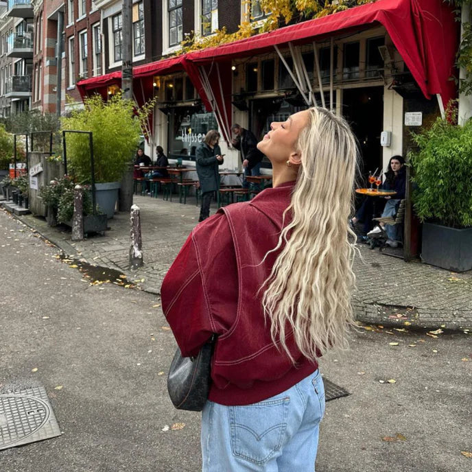 Tina - Giacca in pelle oversize